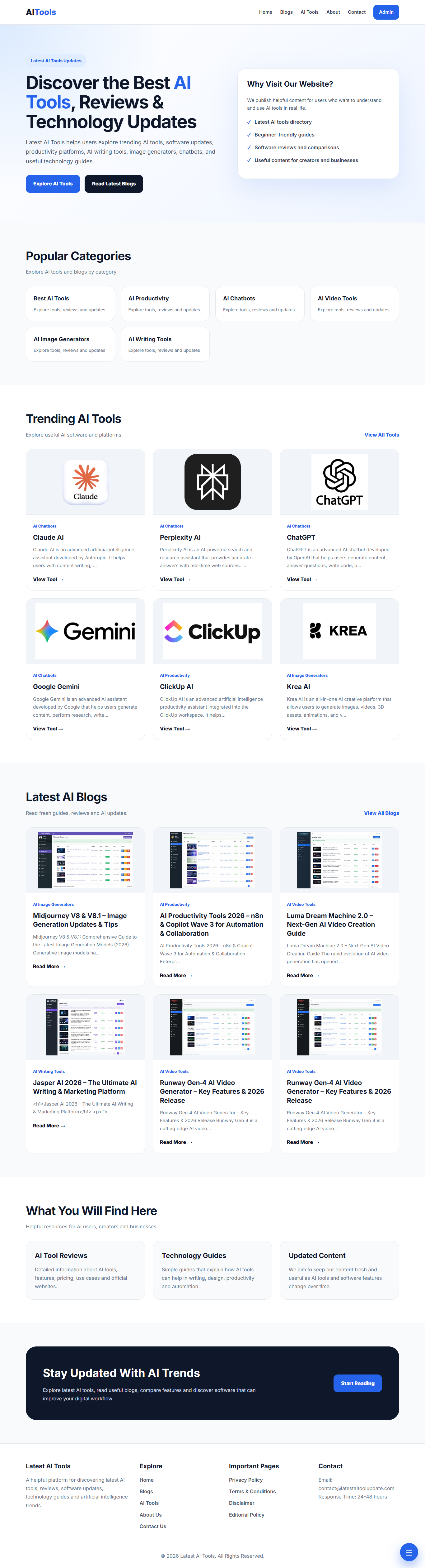 Latest AI Tools Directory and Review Blog